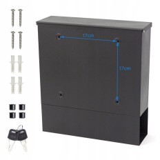 Cutie postala simpla gri antracit cu kit de montare