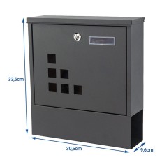Cutie postala simpla gri antracit cu kit de montare