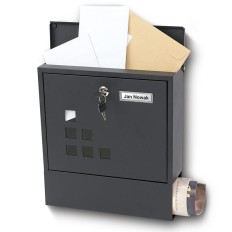 Cutie postala simpla gri antracit cu kit de montare