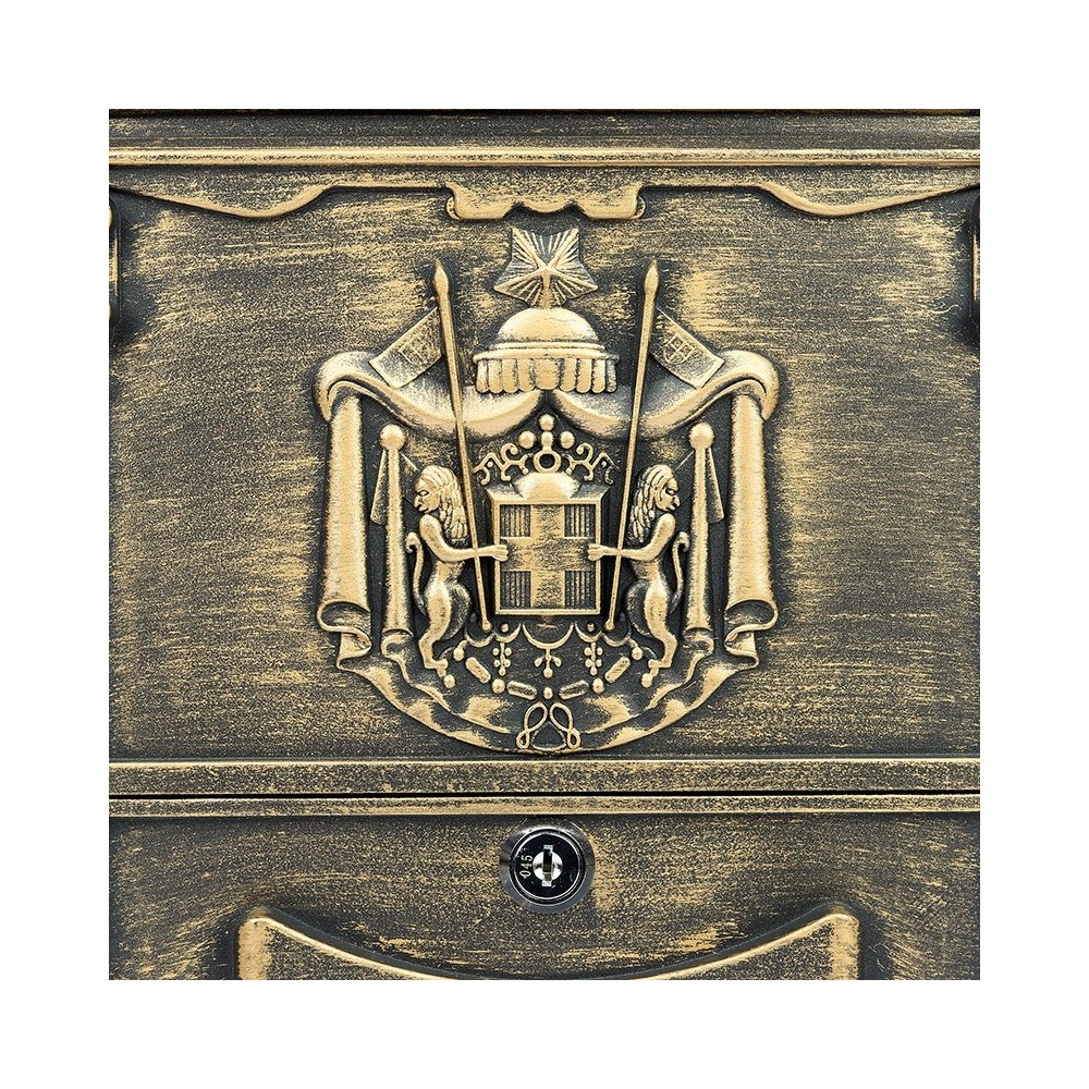 Cutie postala retro cu model 3D din otel inoxidabil si aluminiu