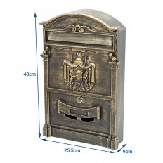 Cutie postala retro cu model 3D din otel inoxidabil si aluminiu